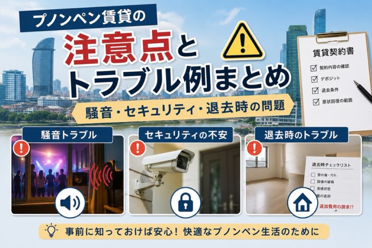 プノンペン賃貸の注意点とトラブル例まとめ｜騒音・セキュリティ・退去時の問題