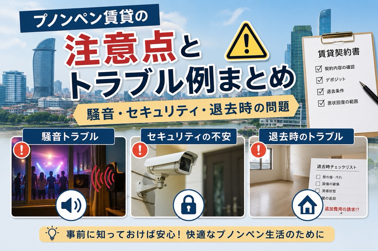 カンボジア賃貸物件の注意点とトラブル例まとめ｜騒音・セキュリティ・退去時の問題